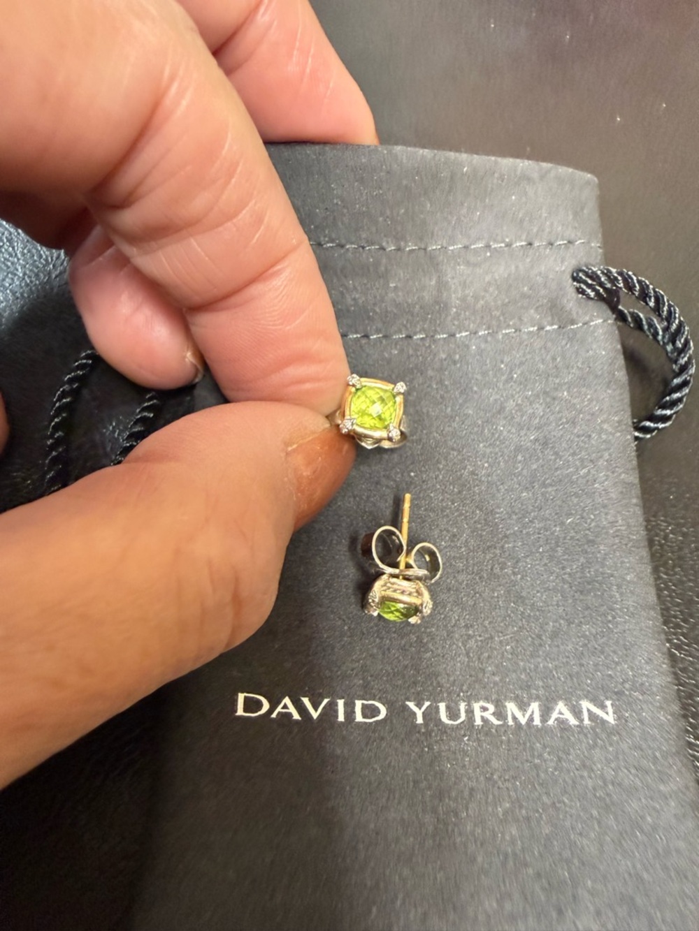 David Yurman Peridot Stud Earrings